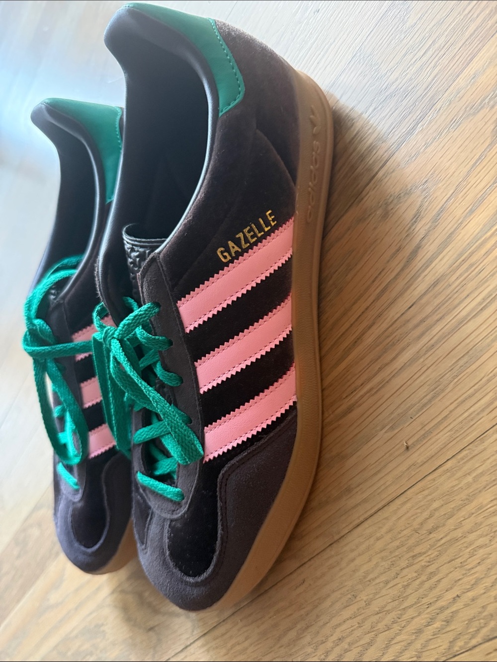 adidas Gazelle Women’s Suede Sneakers - Brown, Pink & Green
